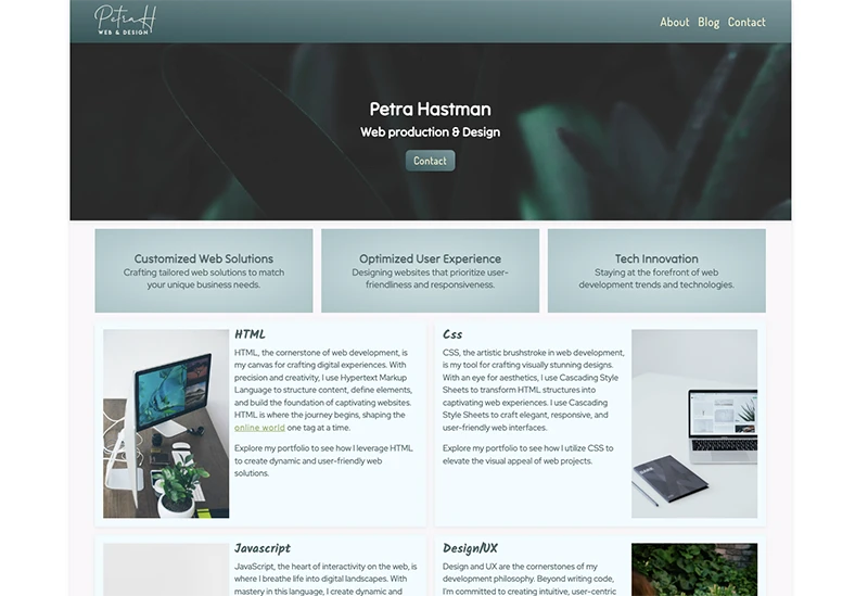 Portfolio site - HTML/CSS school assignment
