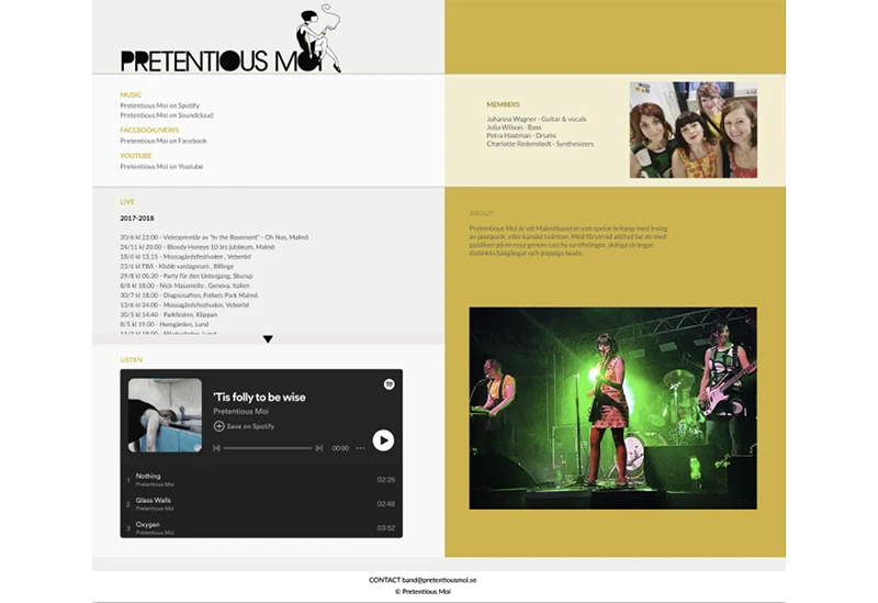 Pretentious Moi website design