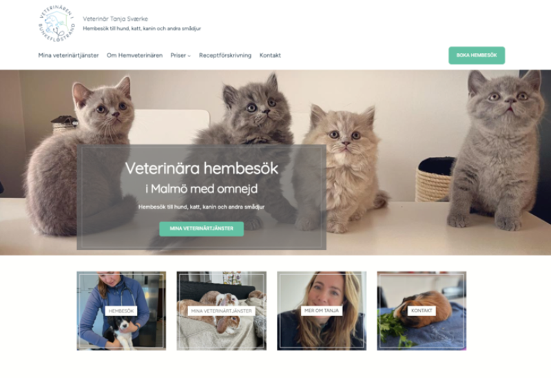 Veterinär Tanja Sværke website